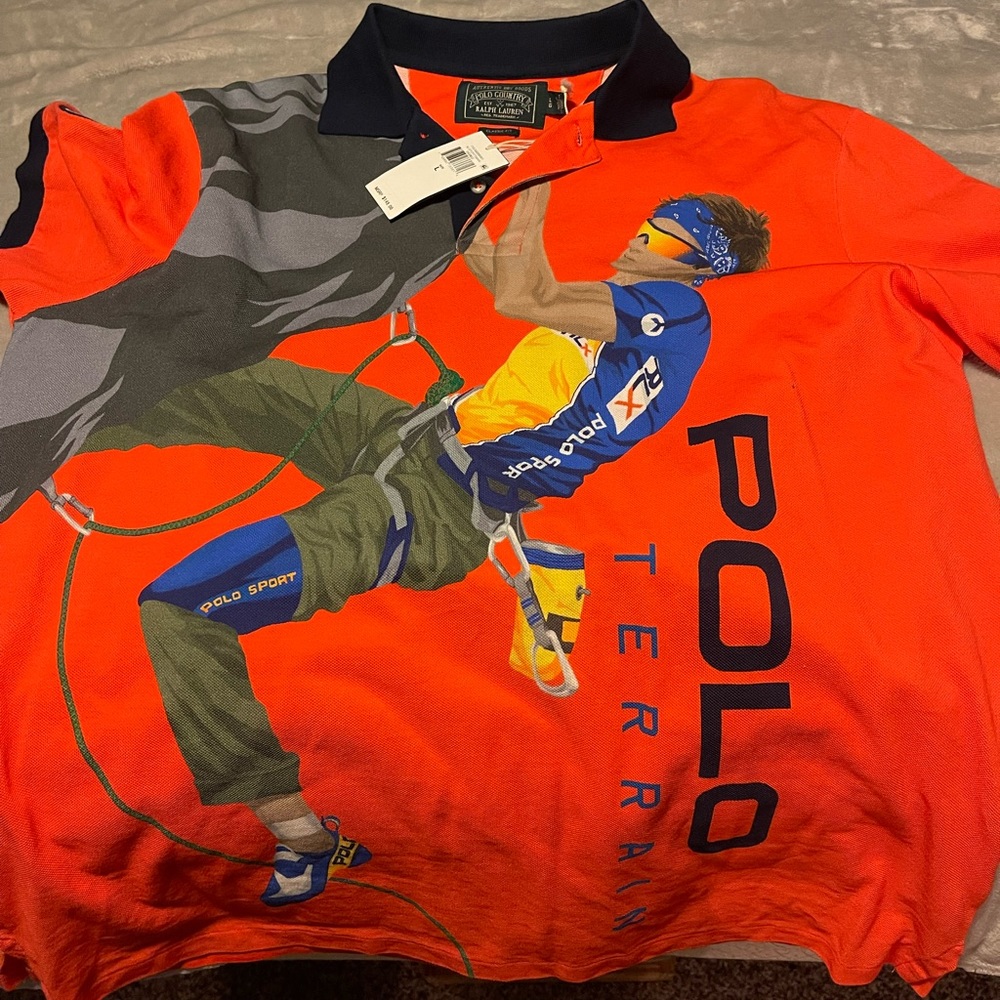 (Polo Country) by Ralph Lauren, polo style dress shirt, Orange, size L